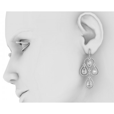 Aadya Diamond Look Earring in Silver